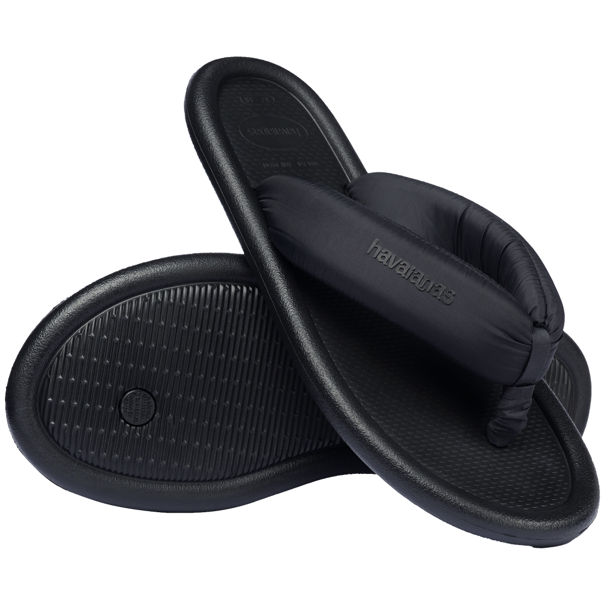 Women's Maxi Puffed Flip Flops - BLACK
