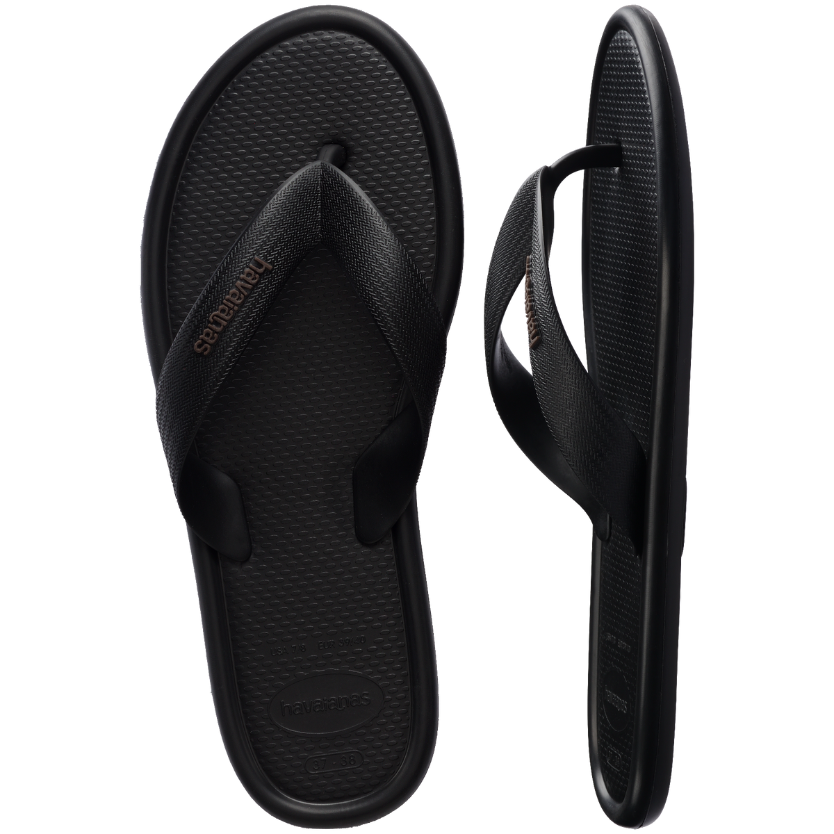 Women's Puffed Up Flip Flops - BLACK